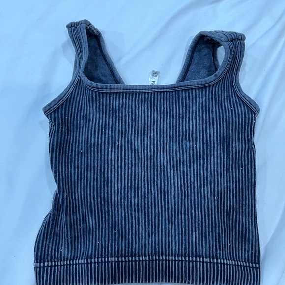 Zenana Outfitters Charcoal Pinstripe Tank Top - Picture 4 of 8